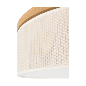 Brinova Mercedes Deckenleuchte – geölte Eiche, creme-silberner Schirm, 3×E27, Ø48 cm small 2