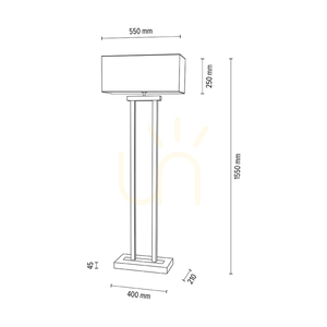 Hakon Stehlampe, geölte Eiche/mattes Nickel, weißer Lampenschirm, 1xE27 + 2xLED 40 W, 56 cm small 3
