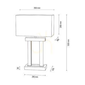 Hakon Tischlampe, geölte Eiche/mattes Nickel, weißer Lampenschirm, 1xE27 + 2xLED 40 W, 35 cm small 5
