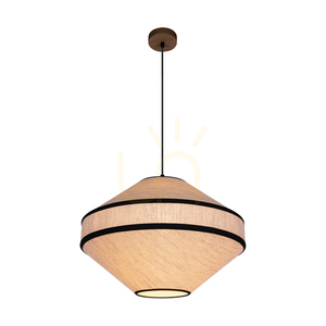 Amigo Pendelleuchte, geölte Eiche, beiger Schirm, 1xE27, Ø 48 cm small 1