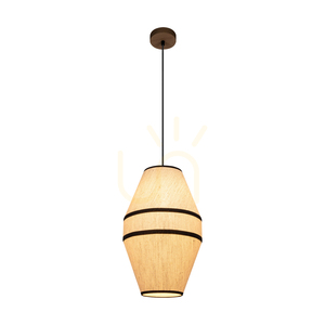 Amigo Pendelleuchte, geölte Eiche, beiger Schirm, 1xE27, Ø 30 cm small 1