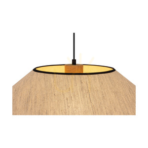 Amigo Pendelleuchte, geölte Eiche, beiger Schirm, 1xE27, Ø 75 cm small 3