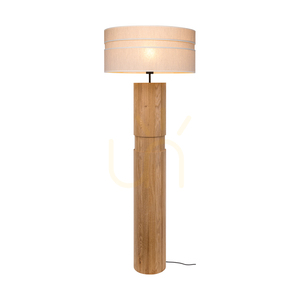 Brinova Palo Stehlampe, geölte Eiche, schwarze Details, beiger Schirm, 1×E27, Ø58 cm small 1