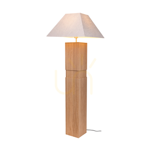 Stehlampe „Forte“, geölte Eiche/mattes Nickel, beiger Lampenschirm, 1xE27, 58 cm small 1