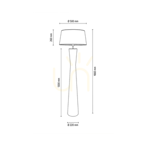 Azalea Stehlampe, geölte Eiche/mattes Nickel, weißer Lampenschirm, 1xE27, Ø 50 cm 2 Azalea Stehlampe, geölte Eiche/mattes Nickel, weißer Lampenschirm, 1xE27, Ø 50 cm small 2