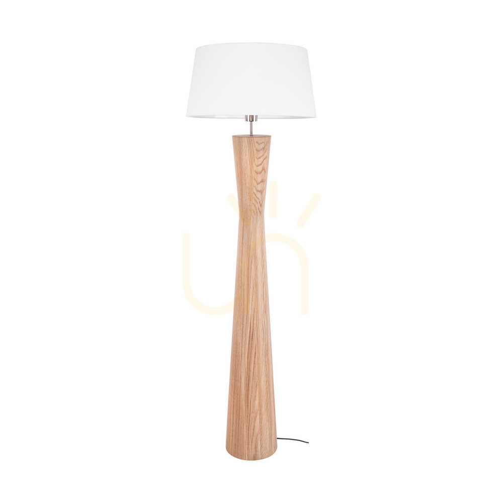 Prüfen Azalea Stehlampe, geölte Eiche/mattes Nickel, weißer Lampenschirm, 1xE27, Ø 50 cm Azalea Stehlampe, geölte Eiche/mattes Nickel, weißer Lampenschirm, 1xE27, Ø 50 cm
