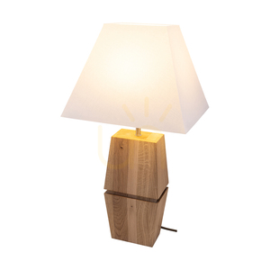 Logan Tischlampe, geölte Eiche/mattes Nickel, weißer Lampenschirm, 1xE27, 30 cm small 1