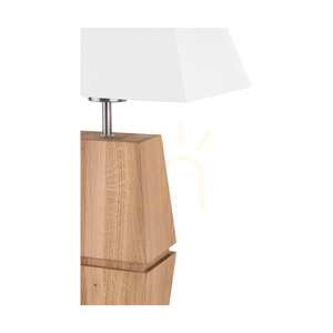 Logan Tischlampe, geölte Eiche/mattes Nickel, weißer Lampenschirm, 1xE27, 30 cm small 3