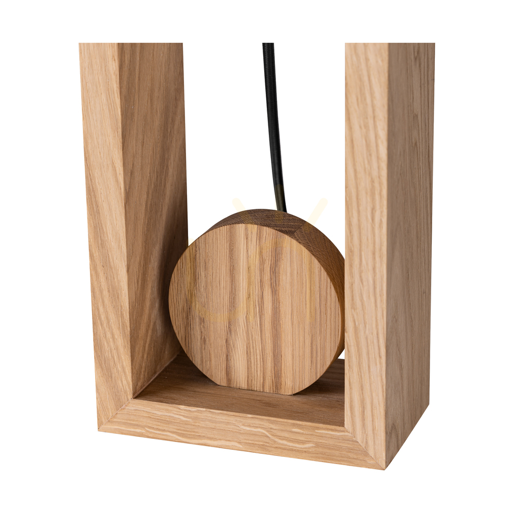 Vorschau Logan Tischlampe, geölte Eiche/Schwarz, weißer Lampenschirm, 1xE27, 30 cm Logan Tischlampe, geölte Eiche/Schwarz, weißer Lampenschirm, 1xE27, 30 cm