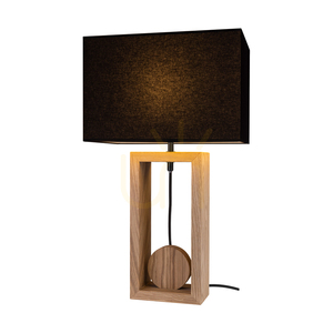 Logan Tischlampe, geölte Eiche/Schwarz, schwarzer Lampenschirm, 1xE27, 30 cm 1 Logan Tischlampe, geölte Eiche/Schwarz, schwarzer Lampenschirm, 1xE27, 30 cm small 1