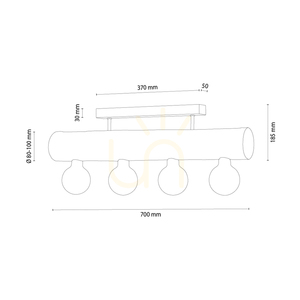 Core Deckenleuchte, Walnuss/Schwarz, 4xE27, 70 cm 1 Core Deckenleuchte, Walnuss/Schwarz, 4xE27, 70 cm small 1