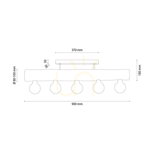 Core Deckenleuchte, Braun/Schwarz, 5xE27, 90 cm 1 Core Deckenleuchte, Braun/Schwarz, 5xE27, 90 cm small 1
