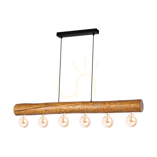 Prüfen Hängeleuchte „Core“, Braun/Schwarz, 6xE27, 115 cm