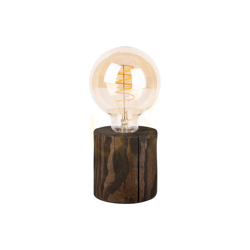 Prüfen Tischlampe „Core“ aus Walnussholz, 1xE27, Ø 8–12 cm
