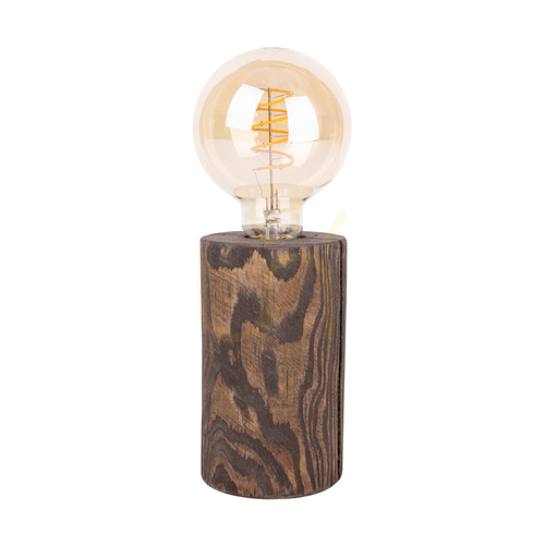 Prüfen Tischlampe „Core“ aus Walnussholz, 1xE27, Ø 8–12 cm
