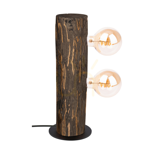 Prüfen Core Tischlampe, Nussbaum/Schwarz, 2xE27, Ø 15 cm