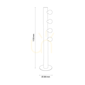 Stehlampe „Core“, Nussbaum/Schwarz, 4xE27, Ø 30 cm small 1