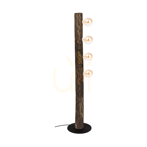 Prüfen Stehlampe „Core“, Nussbaum/Schwarz, 4xE27, Ø 30 cm