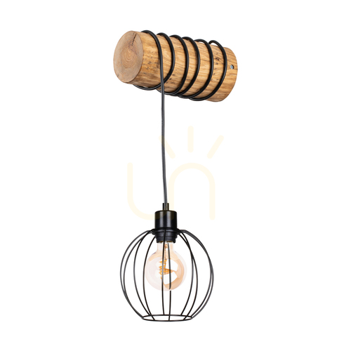 Prüfen Lumo Wandleuchte, Braun/Schwarz, 1xE27, 27 cm