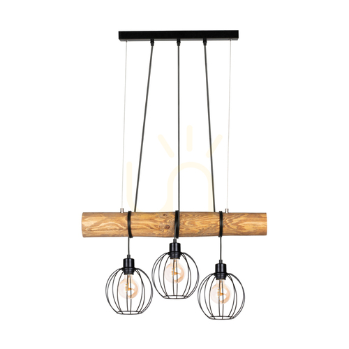 Prüfen Lumo Pendelleuchte, Braun/Schwarz, 3xE27, 70 cm