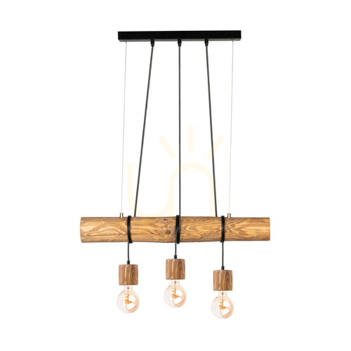 Prüfen Skog Pendelleuchte, Braun/Schwarz, 3xE27, 70 cm