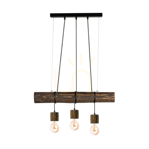 Prüfen Skog Pendelleuchte, Walnuss/Schwarz, 3xE27, 70 cm