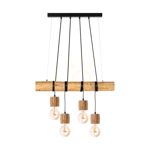 Prüfen Skog Pendelleuchte, Braun/Schwarz, 4xE27, 90 cm