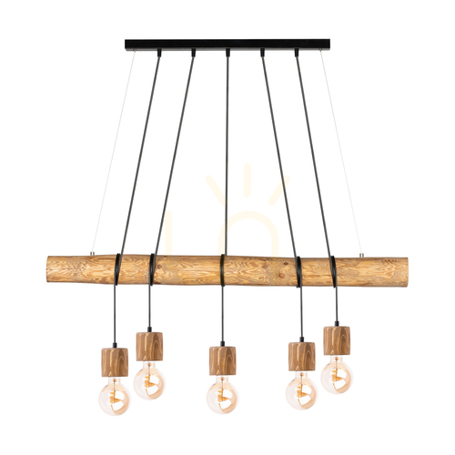 Prüfen Skog Pendelleuchte, Braun/Schwarz, 5xE27, 115 cm