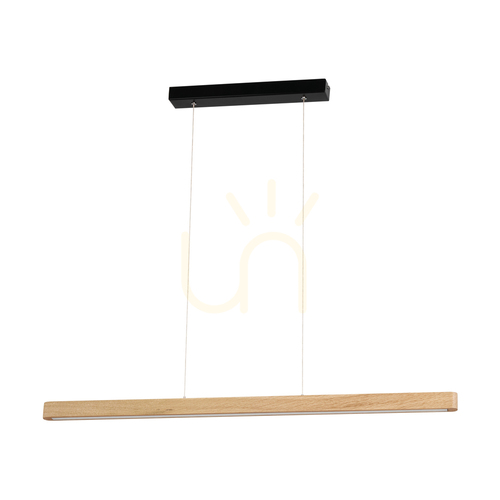 Prüfen Forestier Pendelleuchte, geölte Eiche/Schwarz, 1xLED 17 W, 90 cm