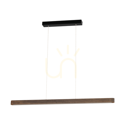 Prüfen Forestier Pendelleuchte, Nussbaum/Schwarz, 1xLED, 17 W, 90 cm