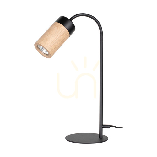 Prüfen Artemis Tischlampe, geölte Eiche/Schwarz, 1xGU10, 6 W, 20 cm
