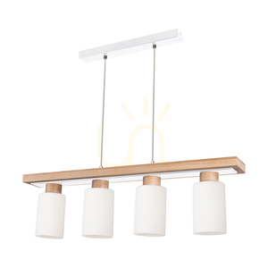 Bella Pendelleuchte, geölte Eiche/Weiß, 4xE27, 80 cm 0 Bella Pendelleuchte, geölte Eiche/Weiß, 4xE27, 80 cm small 0