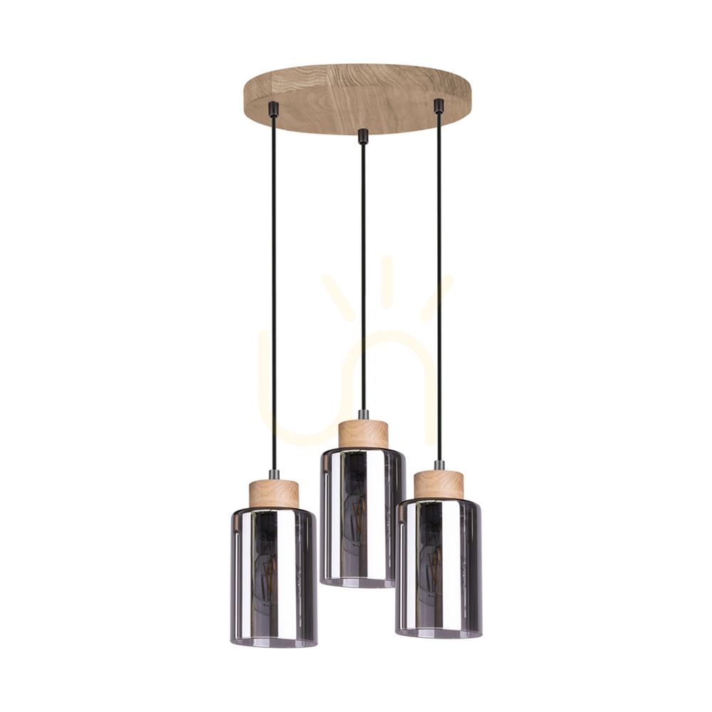 Prüfen Selva Pendelleuchte, geölte Eiche, 3xE27, Ø 30 cm Selva Pendelleuchte, geölte Eiche, 3xE27, Ø 30 cm