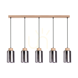 Selva Pendelleuchte, geölte Eiche, 5xE27, 100 cm 0 Selva Pendelleuchte, geölte Eiche, 5xE27, 100 cm small 0