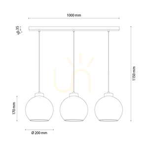 Fiorda Pendelleuchte, geölte Eiche, 3xE27, 100 cm 1 Fiorda Pendelleuchte, geölte Eiche, 3xE27, 100 cm small 1