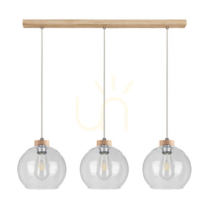 Fiorda Pendelleuchte, geölte Eiche, 3xE27, 100 cm 0 Fiorda Pendelleuchte, geölte Eiche, 3xE27, 100 cm small 0