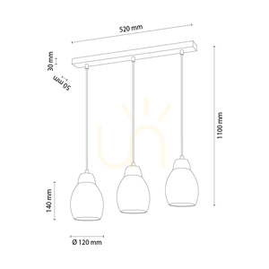 Skaja Pendelleuchte, geölte Eiche, 3xE27, 54 cm 1 Skaja Pendelleuchte, geölte Eiche, 3xE27, 54 cm small 1