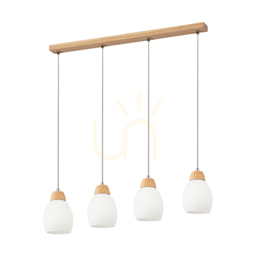Prüfen Skaja Pendelleuchte, geölte Eiche, 4xE27, 75 cm