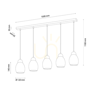 Skaja Pendelleuchte, geölte Eiche, 5xE27, 100 cm 1 Skaja Pendelleuchte, geölte Eiche, 5xE27, 100 cm small 1