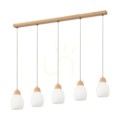 Prüfen Skaja Pendelleuchte, geölte Eiche, 5xE27, 100 cm
