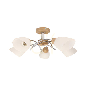 Oska Deckenleuchte, geölte Eiche, 5xE27, 70 cm 1 Oska Deckenleuchte, geölte Eiche, 5xE27, 70 cm small 1