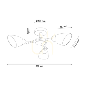 Oska Deckenleuchte, geölte Eiche, 3xE27, 70 cm 2 Oska Deckenleuchte, geölte Eiche, 3xE27, 70 cm small 2