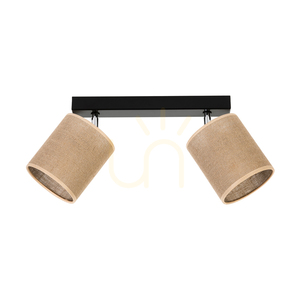 Canva Deckenleuchte, schwarz mit beigem Schirm, 2xE27, 52 cm 0 Canva Deckenleuchte, schwarz mit beigem Schirm, 2xE27, 52 cm small 0