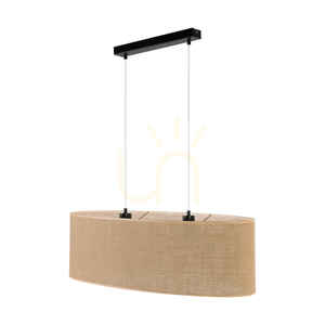 Canva-Pendelleuchte, schwarz mit beigem Schirm, 2xE27, 80 cm 0 Canva-Pendelleuchte, schwarz mit beigem Schirm, 2xE27, 80 cm small 0