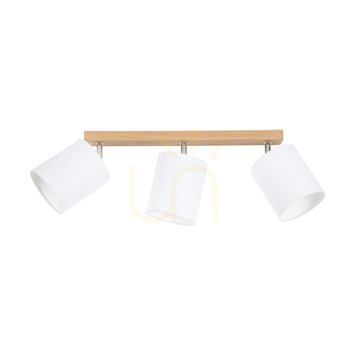 Prüfen Dreva Deckenleuchte, geölte Eiche, weißer Schirm, 3xE27, 67 cm