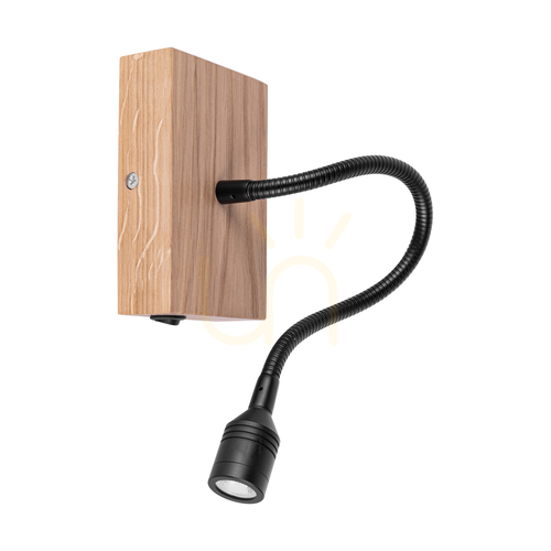 Prüfen Lector Wandleuchte, geölte Eiche/Schwarz, 1xLED 2,8 W, 12 cm
