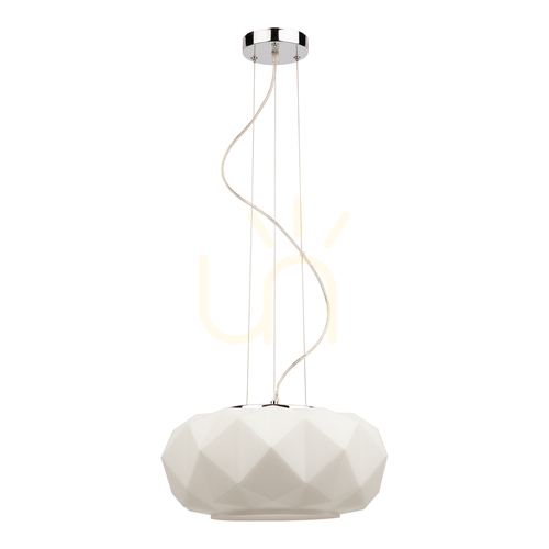 Prüfen Terra Pendelleuchte, 1xE27, Max. 60 W, Chrom/Klar/Weiß, Ø 38 cm