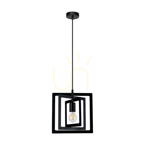Prüfen Justyna Pendelleuchte 1xE27 60 W Schwarz Ø 28 cm