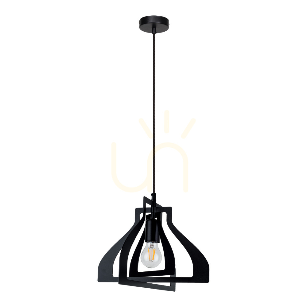Justyna Pendelleuchte, 1xE27, 60 W, schwarz, Ø 52 cm