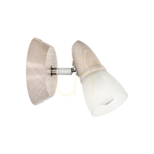 Prüfen Wandleuchte „Julietta“ 1xE14 Max. 40 W, gebleichte Eiche/Chrom/Weiß, 17 cm